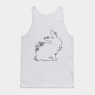 Floral Rabbit Drawing Tank Top